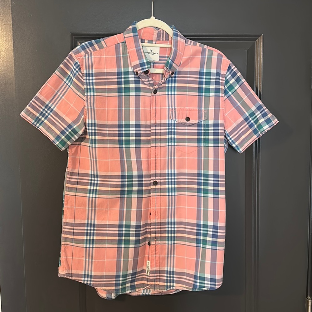 American Eagle Men’s Short Sleeve Button Down Shirt